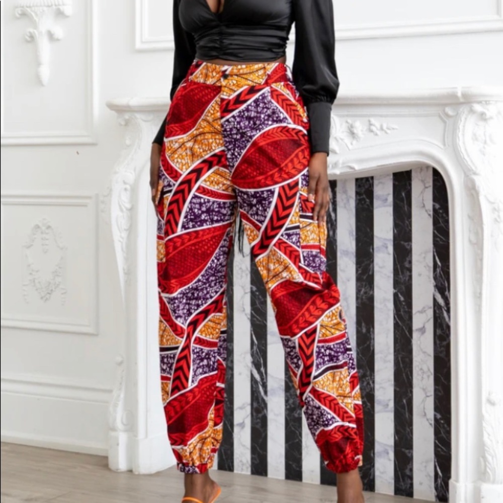 Ofuure Folabi African print pants, size M, new!